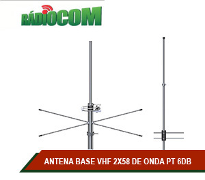 ANTENA BASE VHF 2X58 DE ONDA PT 6DB GANHO