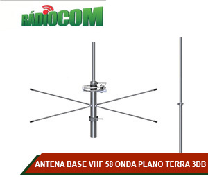 ANTENA BASE VHF 58 ONDA PLANO TERRA 3DB