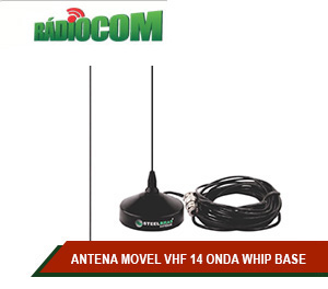 ANTENA MOVEL VHF 14 ONDA WHIP BASE MAG RG58